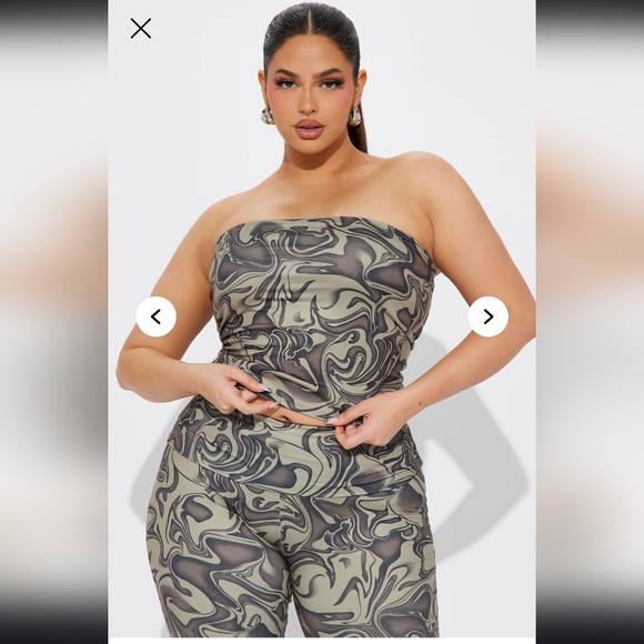 Fashion Nova Camouflage Swirl Print Women's Two Piece Set - Picture 2 of 7
